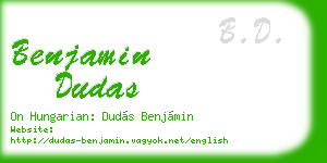 benjamin dudas business card